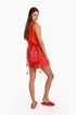 Embroidered Bucket bag in cotton with shoulder strap